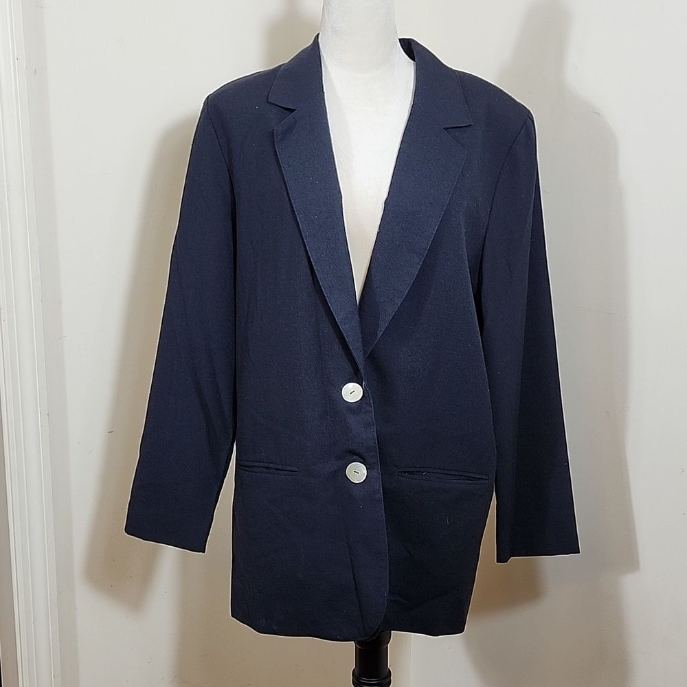 Women's Requirements Navy/Dark Blue Blazer/Suit Jacket, Size 14